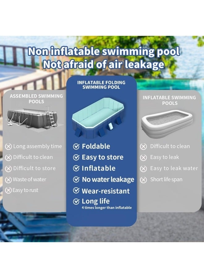 GGEROU Folding Swimming Pool,Non-Inflatable Swimming Pool,Children Pool,Oversized Family Pool,Portable Swimming Pool,for Indoor, Outdoor,Garden,Summer Water Party 210 * 140 * 55cm - Image 5