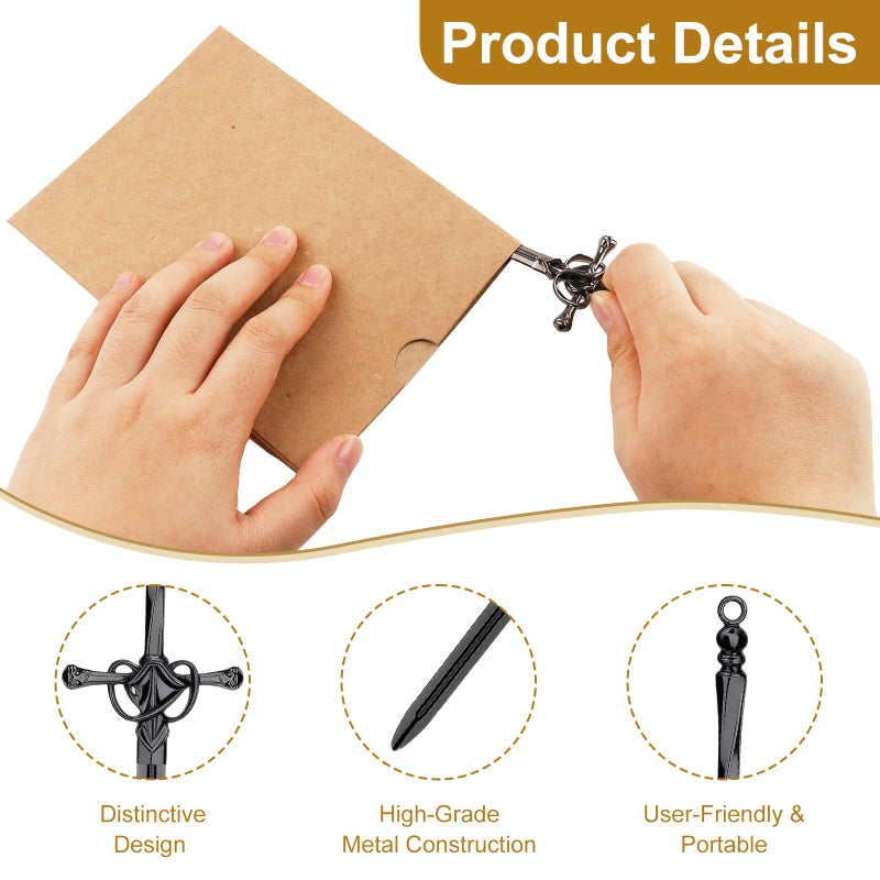 LUSTRIB 3-Pack Stainless Steel Letter Openers, Multi-Color Mail Opener Tool & Envelope Slitter Set with Ergonomic Handle, Envelope Opener for Home and Office Use (Gold, Silver, Black) - Image 3