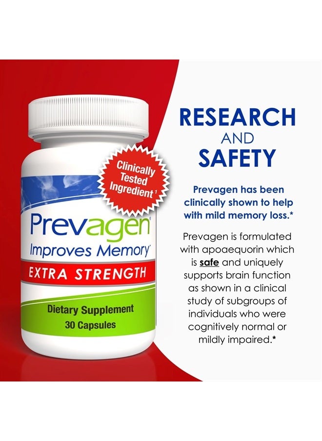 Prevagen - Improves Memory - Extra Strength 20mg, 30 Capsules |2 Pack| with Apoaequorin & Vitamin D with Attractive and Stackable Storage Box | Brain Supplement for Better Brain Health - Image 1
