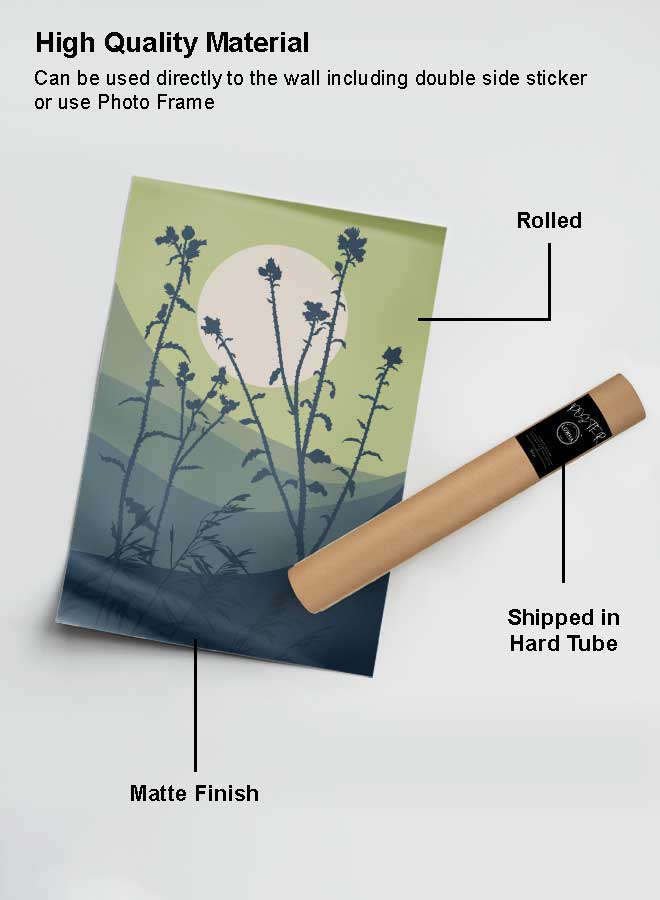 LOWHA Poster Painting Art With Four Separate Pieces Of Double-Sided Stickers Abstract Landscapes Floral & Hills For Home Bedroom Living Room And Office Decor - Image 2