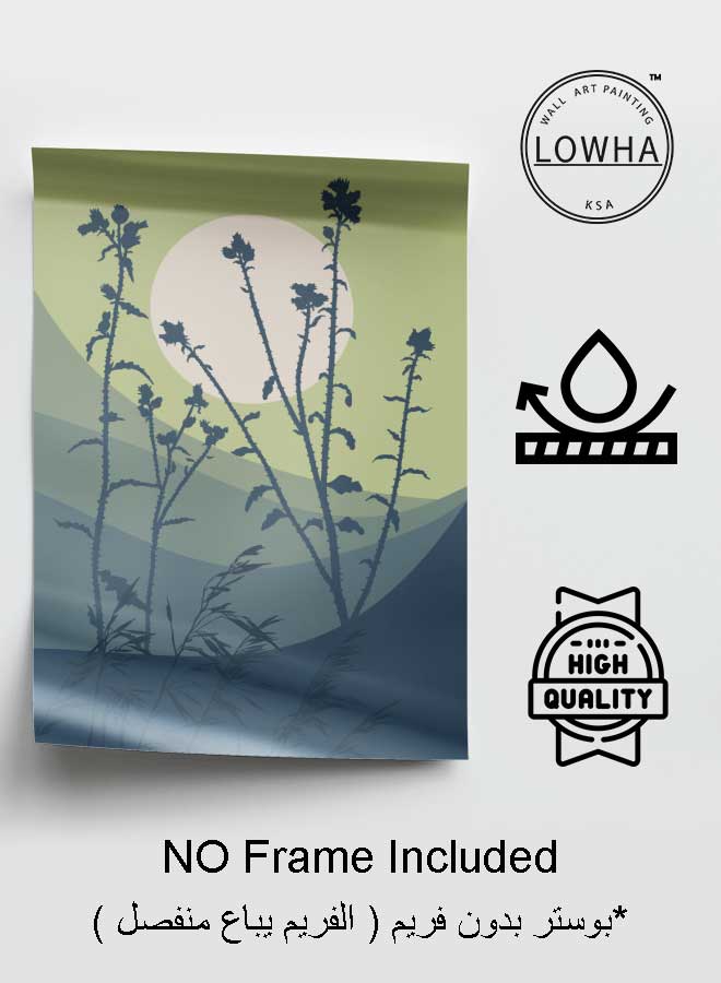 LOWHA Poster Painting Art With Four Separate Pieces Of Double-Sided Stickers Abstract Landscapes Floral & Hills For Home Bedroom Living Room And Office Decor - Image 3