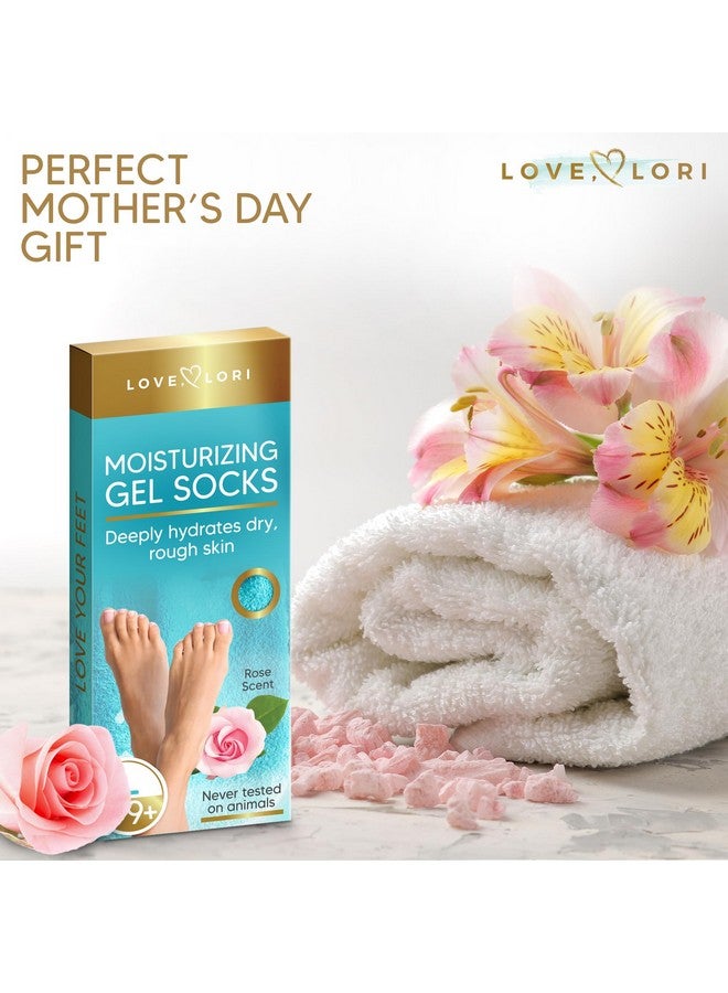 Love, Lori Moisturizing Socks - Premium Gel Silicone Aloe Foot Spa Socks (Sizes 9-10) Infused with Vitamin E & JoJoba Oil - Self Care Gifts for Women - Image 4