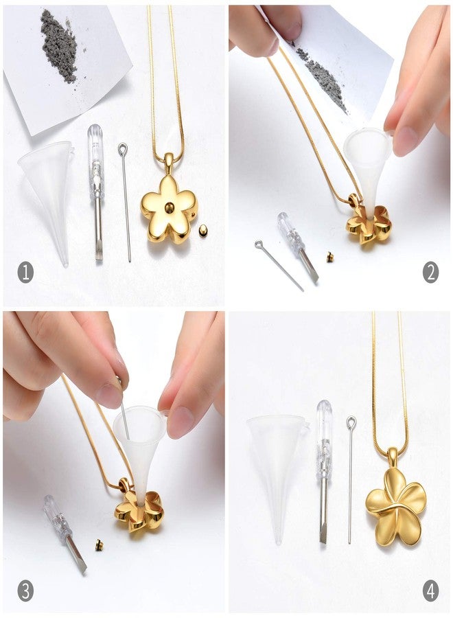 Minicremation Flower Cremation Ashes Jewelry Cremation Necklace Memorial Locket for Ashes Keepsake Urn Pendants for Women/Men - Image 5