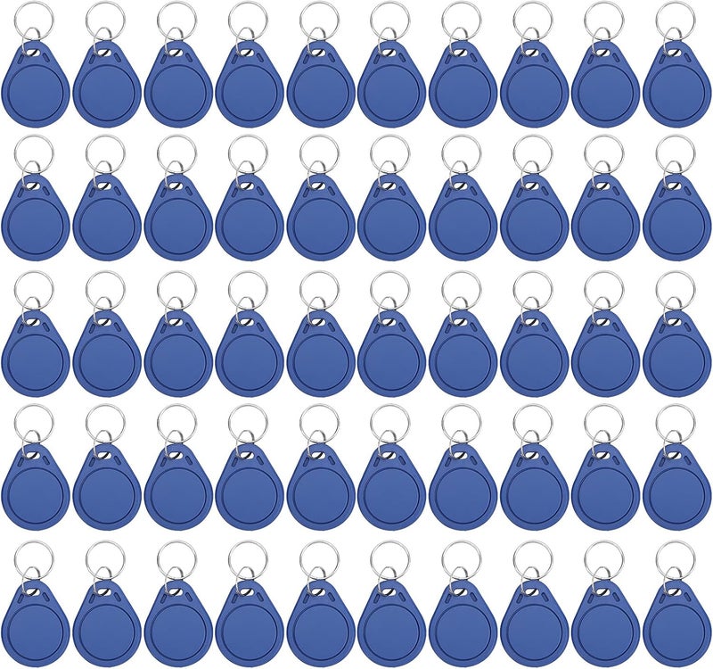 ICUID Card Token Keychain 50PCS 13.56MHZ Copyable, PVC Waterproof, Lightweight Access Control Tags - Fast Recognition, Durable Material, Ideal for Parking and Attendance - Image 1