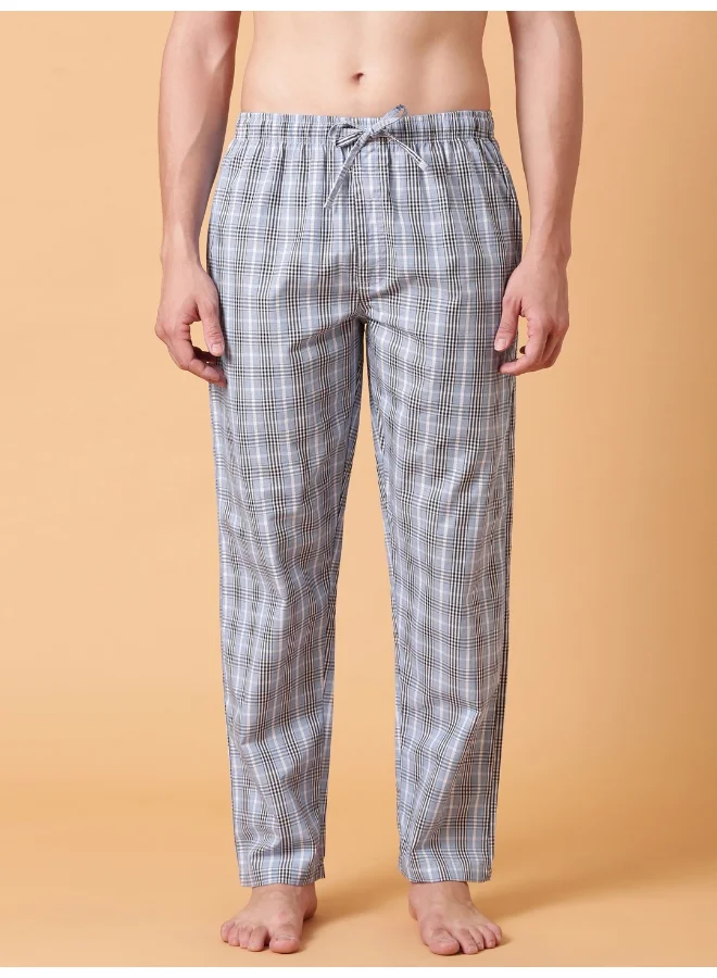 جوفن Checked Cotton Lounge Pant for Men