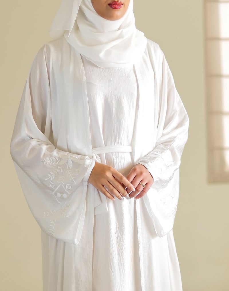 النخبة عباية مفتوحة قطعتين مع بطانة - Image 2