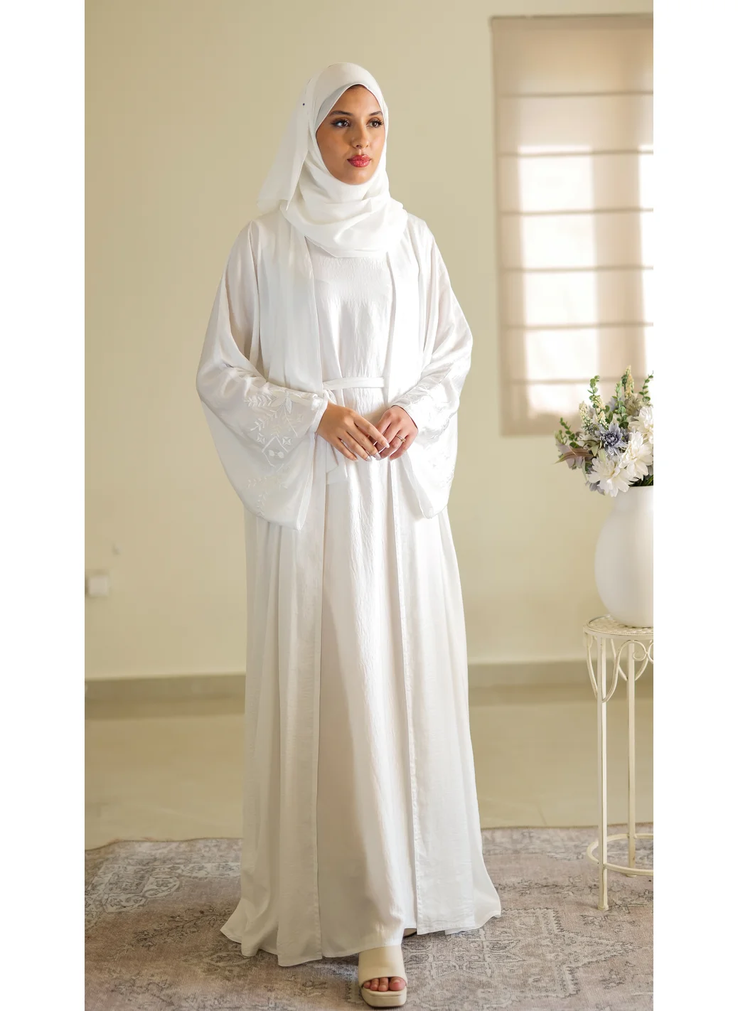 NUKHBAA 2 piece Open abaya with inner-N49A-N49A