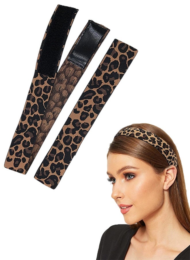 2 Pcs Leopard Print Lace Melting Band for Wigs, Elastic Edge Wrap Hairband to Lay Edges, Practical Wig Styling Accessory for Daily Wear - Image 1