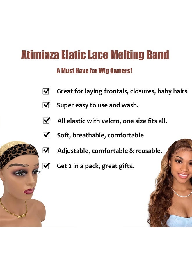 2 Pcs Leopard Print Lace Melting Band for Wigs, Elastic Edge Wrap Hairband to Lay Edges, Practical Wig Styling Accessory for Daily Wear - Image 4