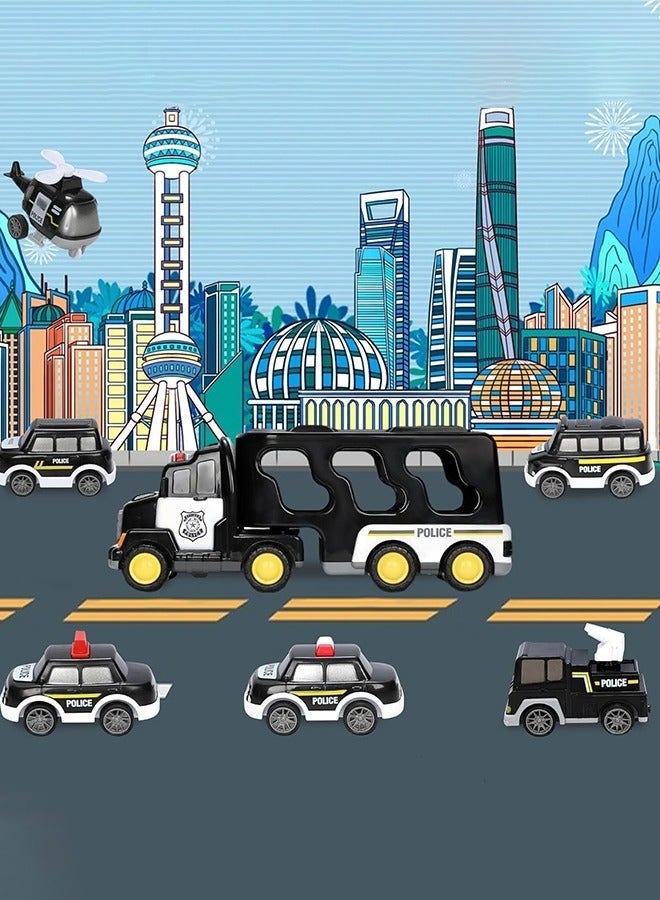 Bukela Police Truck Toys for Toddler 3 4 5 6 Years Old Boys - 5-in-1 Friction Power Emergency Vehicle, Police Car Toy for Toddlers 1-3, Carrier Truck Toys for Kids 3-5, for Girl Age 3-9 - Image 5