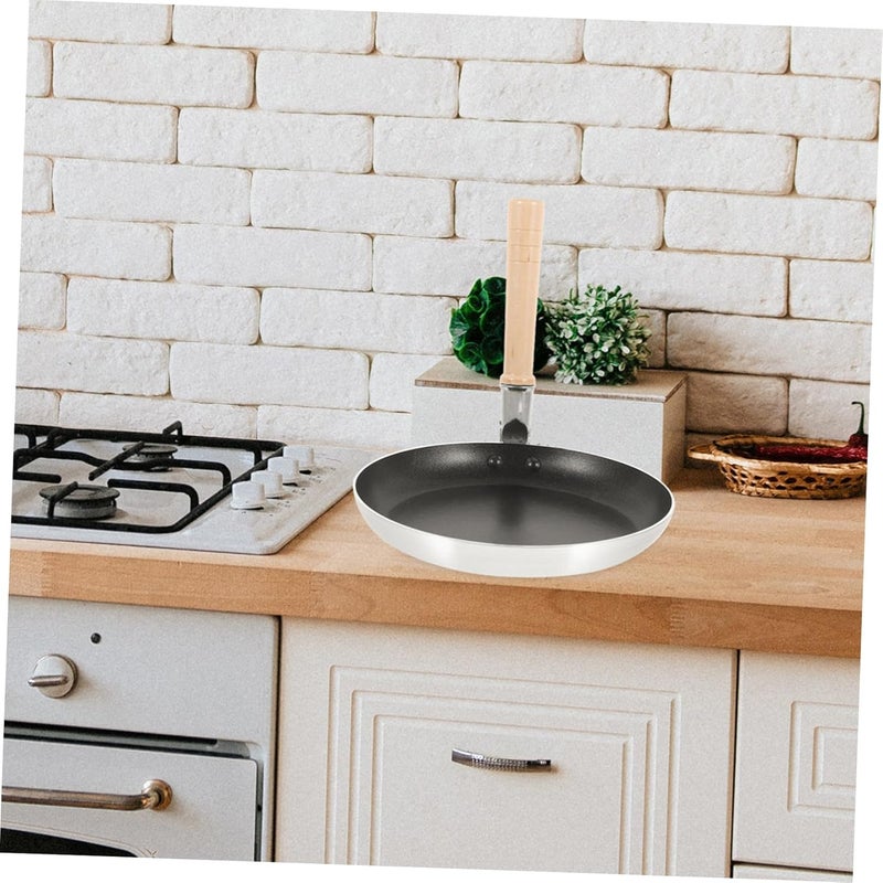 Mini Nonstick Egg Frying Pan Aluminum Skillet with Heat-resistant Wood Handle for Breakfast Cooking Portable and Lightweight Japanese Style Practical Pan for Eggs and Meals - Image 5