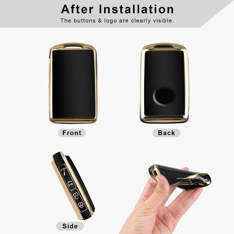 QBUC for Mazda Key Fob Cover Case with Keychain for 2019-2023 Mazda 3 6, Mazda 3 Hatchback, 2020-2023 Mazda CX-5, CX-9, CX-30 - Image 2