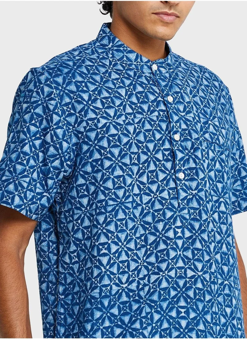 Fabindia Printed Mid Placket Shirt