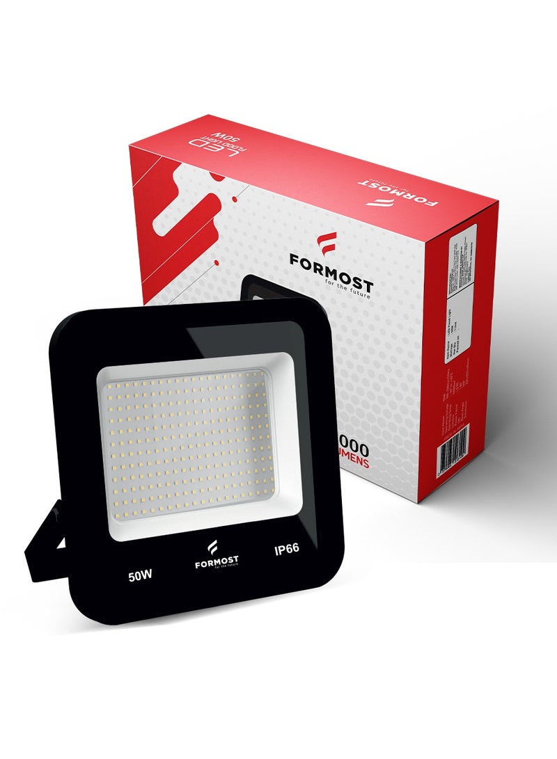 فورموست FORMOST كشاف ضوء LED | IP66 مقاومة للماء | إخراج الضوء الساطع | ضوء خارجي مقاوم للصدمات | مخرج جهد عالي 440 فولت | جودة تصنيع فائقة (50 واط، عبوة من 1 قطع)  - Image 1