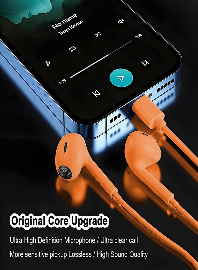 CASE LOGIC 2 Packs USB C Headphones for iPhone 16/15 Phone Earbuds with Microphone & Volume Control HiFi Stereo Type C Earphones for Galaxy S23/S22/S21/S20/Ultra Note 10/20, for Pixel 7/6/6a/5/4,for OnePlus 9 8 - Image 4