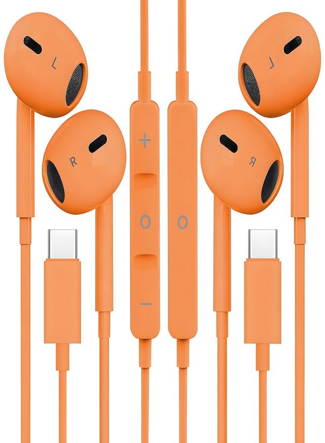 CASE LOGIC 2 Packs USB C Headphones for iPhone 16/15 Phone Earbuds with Microphone & Volume Control HiFi Stereo Type C Earphones for Galaxy S23/S22/S21/S20/Ultra Note 10/20, for Pixel 7/6/6a/5/4,for OnePlus 9 8 - Image 1