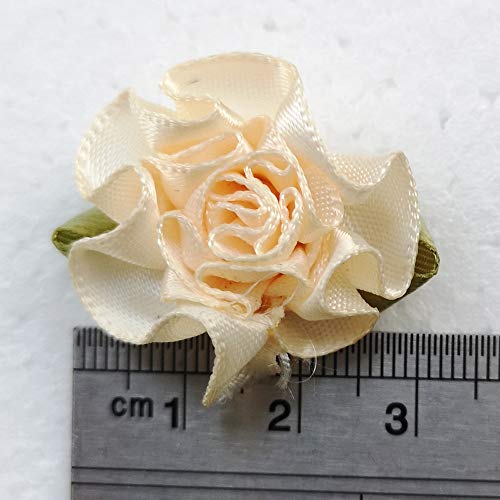 Chenkou Craft 40pcs Ribbon Flowers Bows Carnation Appliques Sewing Craft (Multi) - Image 4