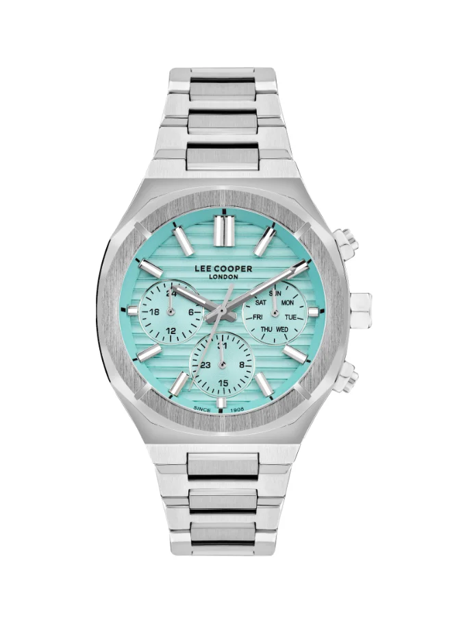 Lee Cooper Men's Watch, Multi Function Display and Metal Strap - LC07959.300, Silver