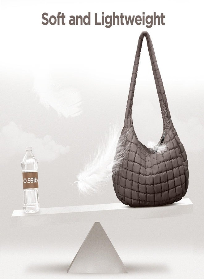 Babysun Puffer Tote Bag for Women Large Quilted Tote Bag Quilted Carryall Bag Soft Puffy Crossbody Bag Hobo Handbags Puff Purse - Image 3