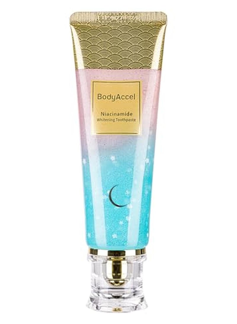 معجون أسنان نياكيناميد للتبييض من بودي أكسل - معجون أسنان نياكيناميد للتبييض المكثف مع رعاية طبيعية لطيفة وإزالة عميقة للبقع بنكهة الخوخ النظيف يحسن صحة اللثة نفس منعش 1