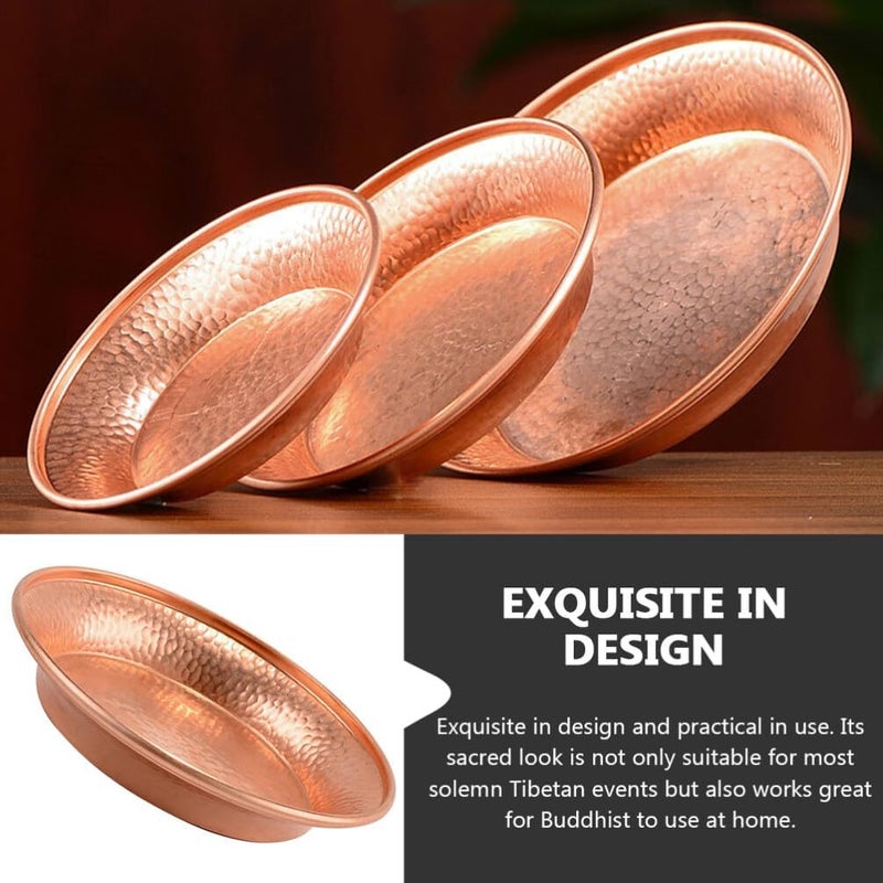 PRETYZOOM Copper Offering Bowl Vintage Hammered Serving Tray Tibetan Holy Water Bowl Buddha Worship Smudging Bowl Altar Decoration 10cm 19ENWB3FN99P6Y38G1869S16 - Image 5