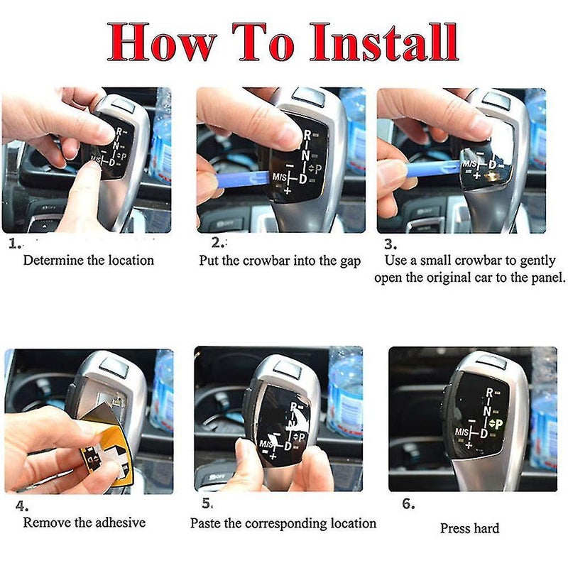 Car Shift Knob Panel Gear Button Cover Emblem M Performance Sticker For Bmw X1 X3 X5 X6 M3 M5 F01 F10 F30 F35 F15 F16 F18 Colour: Short Model - Image 3