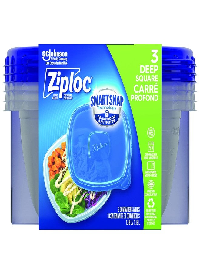 Ziploc Medium Square Food Containers - 1.18 L, 3 Pack - Image 1