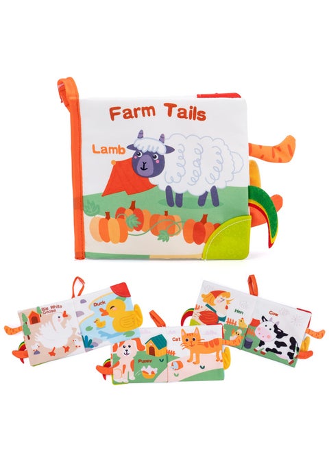 Baby Tail Cloth Book Baby Development Brain Tear Not Ripe Sound Paper Three-dimensional Early Teaching Educational Toys-Colour:6919-4