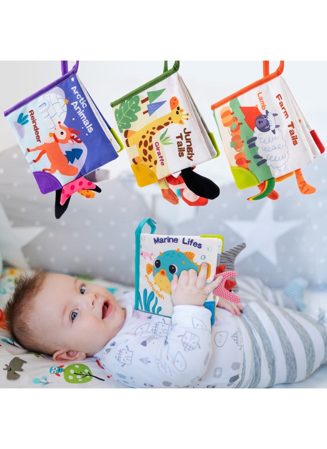 null - Baby Tail Cloth Book Baby Development Brain Tear Not Ripe Sound Paper Three-dimensional Early Teaching Educational Toys-Colour:6919-4 - Image 1