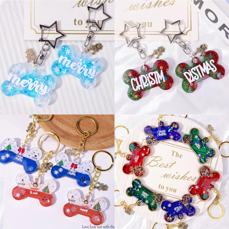 LET'S RESIN Pet Tag Resin Molds Silicone, Cat Dog Tag Molds for Epoxy Resin & UV Resina 2'' & 1.7'', Bone Shape Resina Keychain Molds with 10Pcs Key Ring & 10pcs Jump Ring, DIY Keychain Pendant Crafts - Image 4