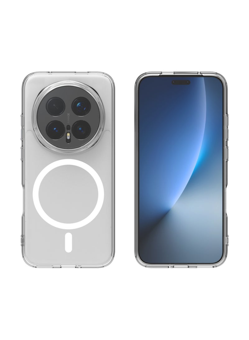 عام مُصمم خصيصاً لهاتف Honor Magic8 Pro - يتميز بتصميم شفاف مع تثبيت مغناطيسي، ويوفر حماية كاملة من السقوط والصدمات عبر إطار واقٍ - Image 4