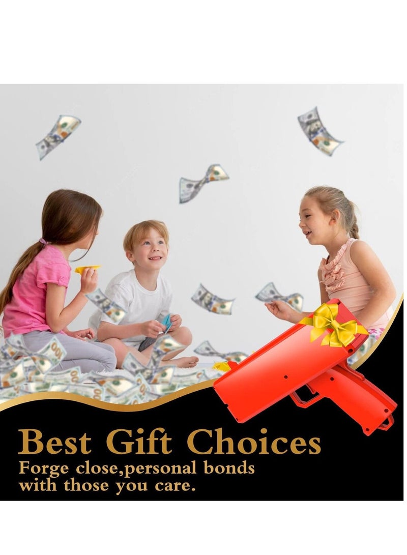Sopu Make it Rain Money Gun Paper Playing Spary Money Toy Gun, Prop Money Gun Cash Gun Toy Party Supplies (Passion Red)  - Image 2