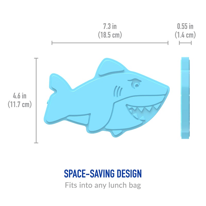 Bentgo حزم الثلج القابلة لإعادة الاستخدام من بنتغو - حزم ثلج رفيعة لصناديق الغداء، حقائب الغداء، والمبردات - مجموعة ملونة من 4 قطع (قرش) - Image 4
