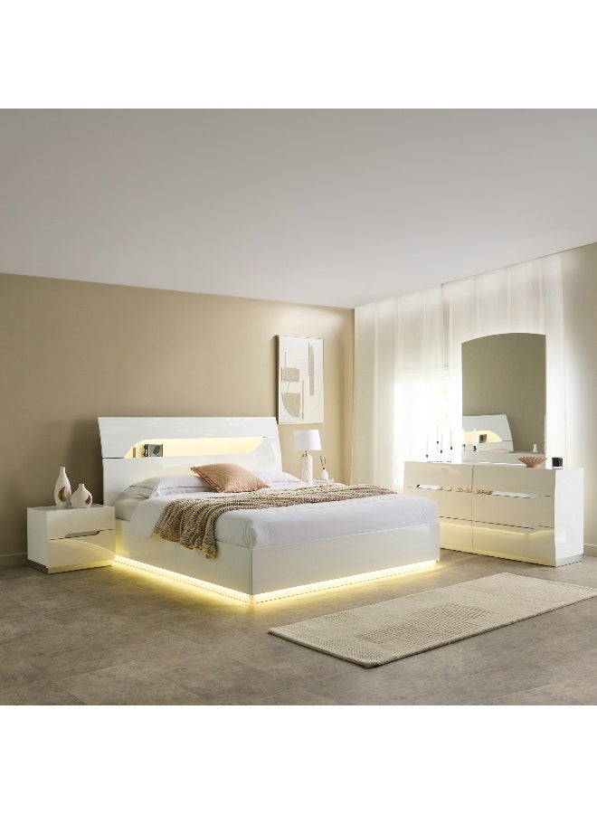 Home Box Dixon 4-Piece High Gloss King Bedroom Set - 180x200 cm - Image 1