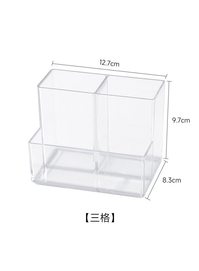 Autonomy Unprinted Style Transparent Acrylic Pen Holder Student Stationery Finishing Storage Box Simple Personalized Desktop Sundries Storage Holder - Image 1