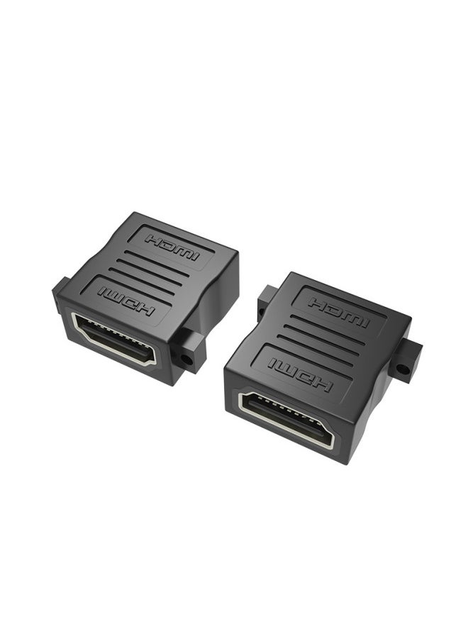ماركة غير محددة محول HDMI أنثى إلى أنثى مستقيم موصل تمديد HDMI 2.0 كابل HD تحويل HDMI عصابة رأس للأذن - اللون: أسود  - Image 1