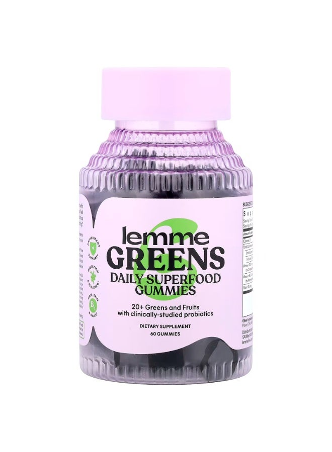 Lemme, Greens, Daily Superfood Gummies, Berries & Greens, 60 Gummies - Image 1