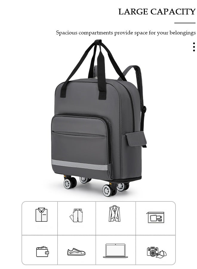 DUNISO Rolling Duffel Bag with Wheels, Foldable Expandable Luggage Bag with Reflective strips, Lightweight Carry on Bag for Men and Women, Family Suitcase with Shoulder Straps and Detachable Wheels for Travel Sports Camping - Image 4