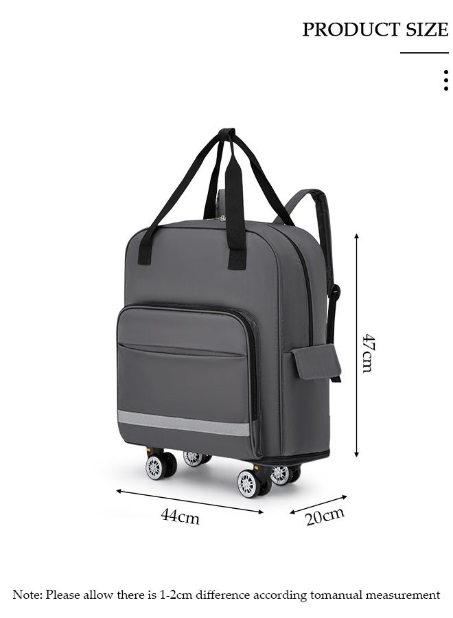 DUNISO Rolling Duffel Bag with Wheels, Foldable Expandable Luggage Bag with Reflective strips, Lightweight Carry on Bag for Men and Women, Family Suitcase with Shoulder Straps and Detachable Wheels for Travel Sports Camping - Image 2