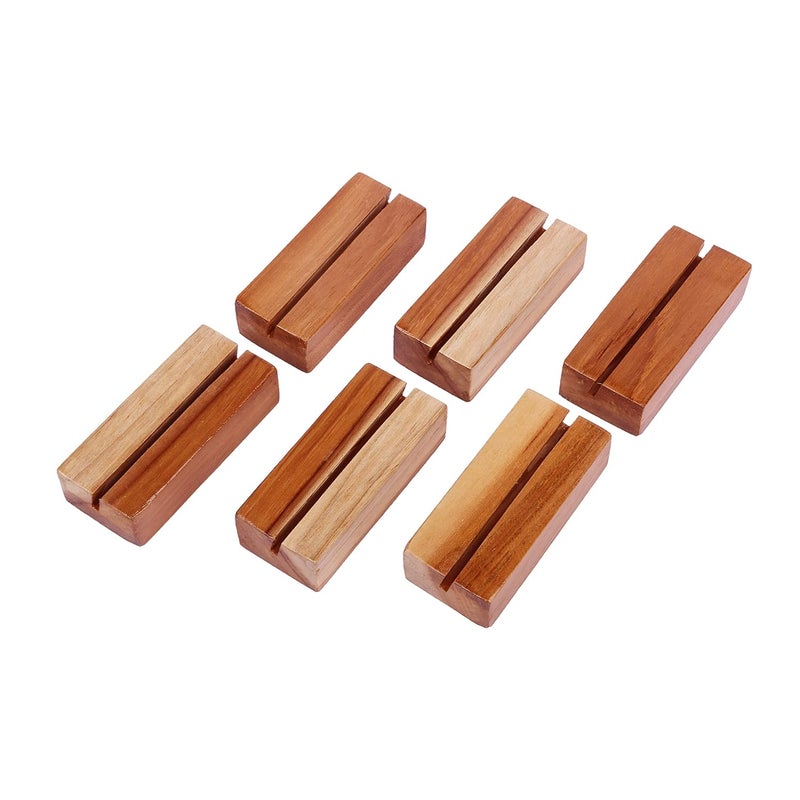 MIHAD Wooden Place Card Holders | Table Number Holders | Photo, Business card Display Stand For Desk, Tabletop , Dinner Home Party, Events, Restaurant Table Nos. Cards, Photo Holders, Postcard, (6) - Image 1