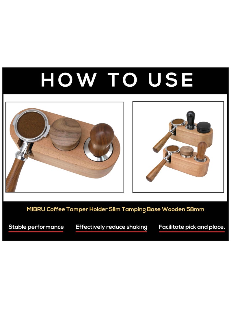 MIBRU Coffee Tamping Base Wooden Trible Suitable for Specialty Compatible Replacement Part Espresso Making 58mm  - Image 2