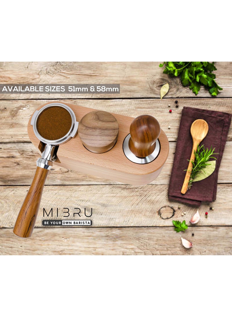 MIBRU Coffee Tamping Base Wooden Trible Suitable for Specialty Compatible Replacement Part Espresso Making 58mm  - Image 4