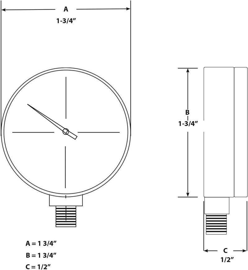PERFORMANCE TOOL 0-200 PSI Air Gauge for Air Tank Accessory - Image 3