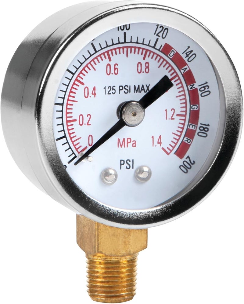 PERFORMANCE TOOL 0-200 PSI Air Gauge for Air Tank Accessory - Image 1