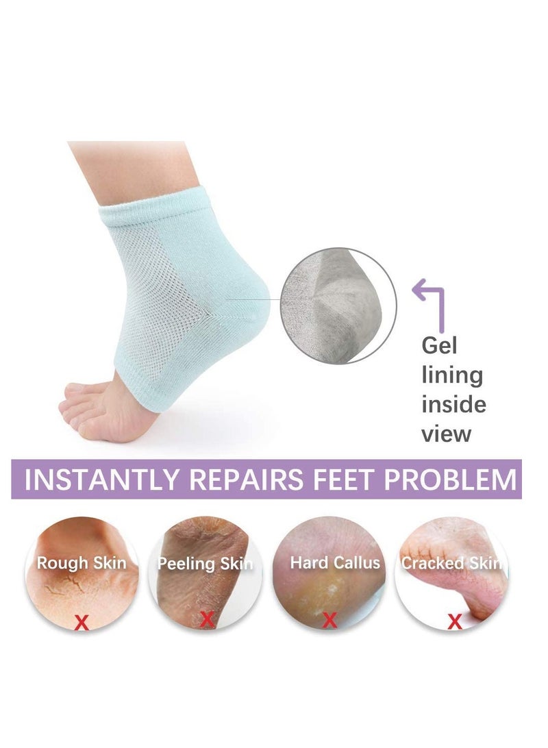 Excefore Moisturizing Socks 3 Pairs-Moisturizing/Gel Heel Socks for Dry Cracked Heels Open Toe Socks Ventilate Gel Spa Socks to Heal and Treat Dry Gel Lining Infused with Vitamins - Image 5