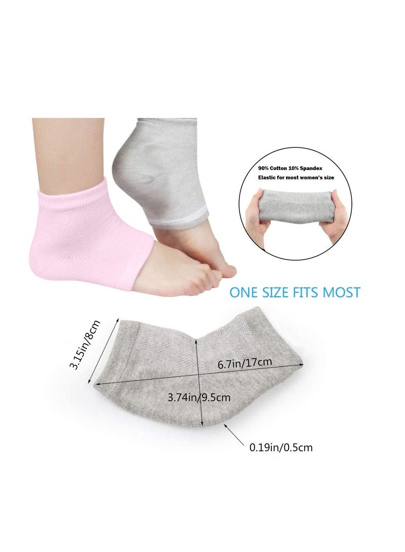 Excefore Moisturizing Socks 3 Pairs-Moisturizing/Gel Heel Socks for Dry Cracked Heels Open Toe Socks Ventilate Gel Spa Socks to Heal and Treat Dry Gel Lining Infused with Vitamins - Image 3