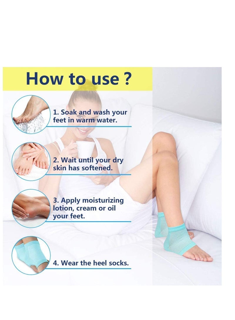 Excefore Moisturizing Socks 3 Pairs-Moisturizing/Gel Heel Socks for Dry Cracked Heels Open Toe Socks Ventilate Gel Spa Socks to Heal and Treat Dry Gel Lining Infused with Vitamins - Image 2