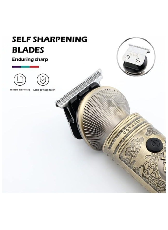 VGR V-106 6-in-1, Face, Hair and Body - Multi Grooming Kit, Hair Trimmer, Beard Trimmer, Ear & Nose Trimmer Head Shaver Full Body Grooming Kit, Metal Body comes with Travel Pouch, Runtime 180 minutes gold - Image 3