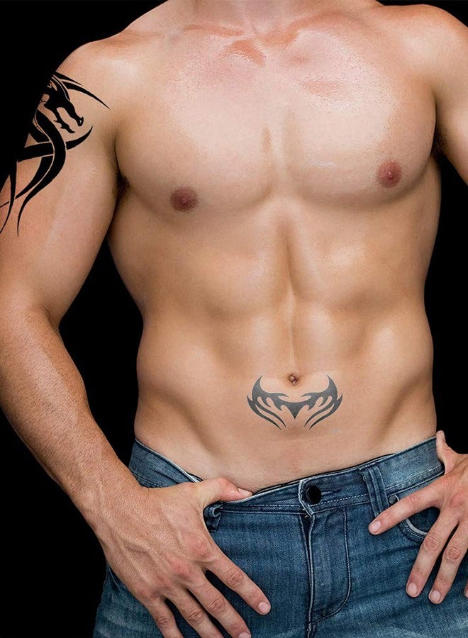 10 Pack Temporary Tattoos Big Tribal Totem Tattoo Sticker for Men Women Black Large Body Art Makeup Tattoo Waterproof Removable  - Image 4