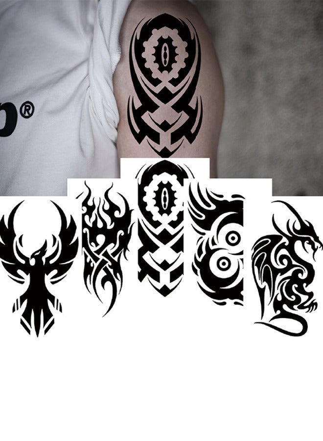 10 Pack Temporary Tattoos Big Tribal Totem Tattoo Sticker for Men Women Black Large Body Art Makeup Tattoo Waterproof Removable  - Image 3